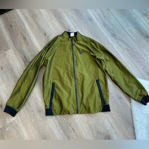 Nike Olive Green Bomber Jacket with Black Accents